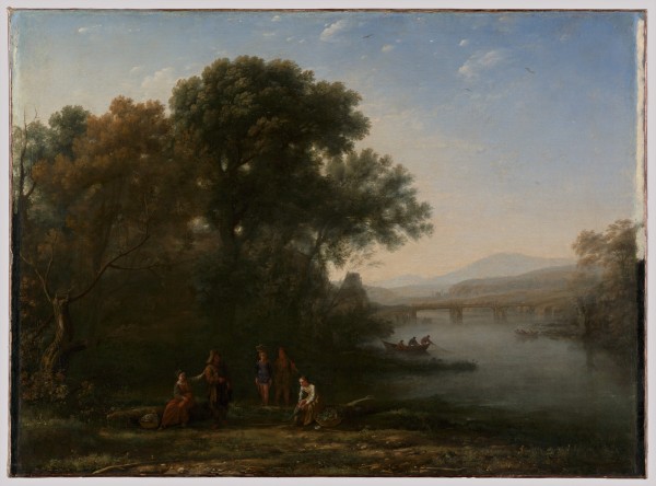 A few people in a lagoon by Claude Lorrain